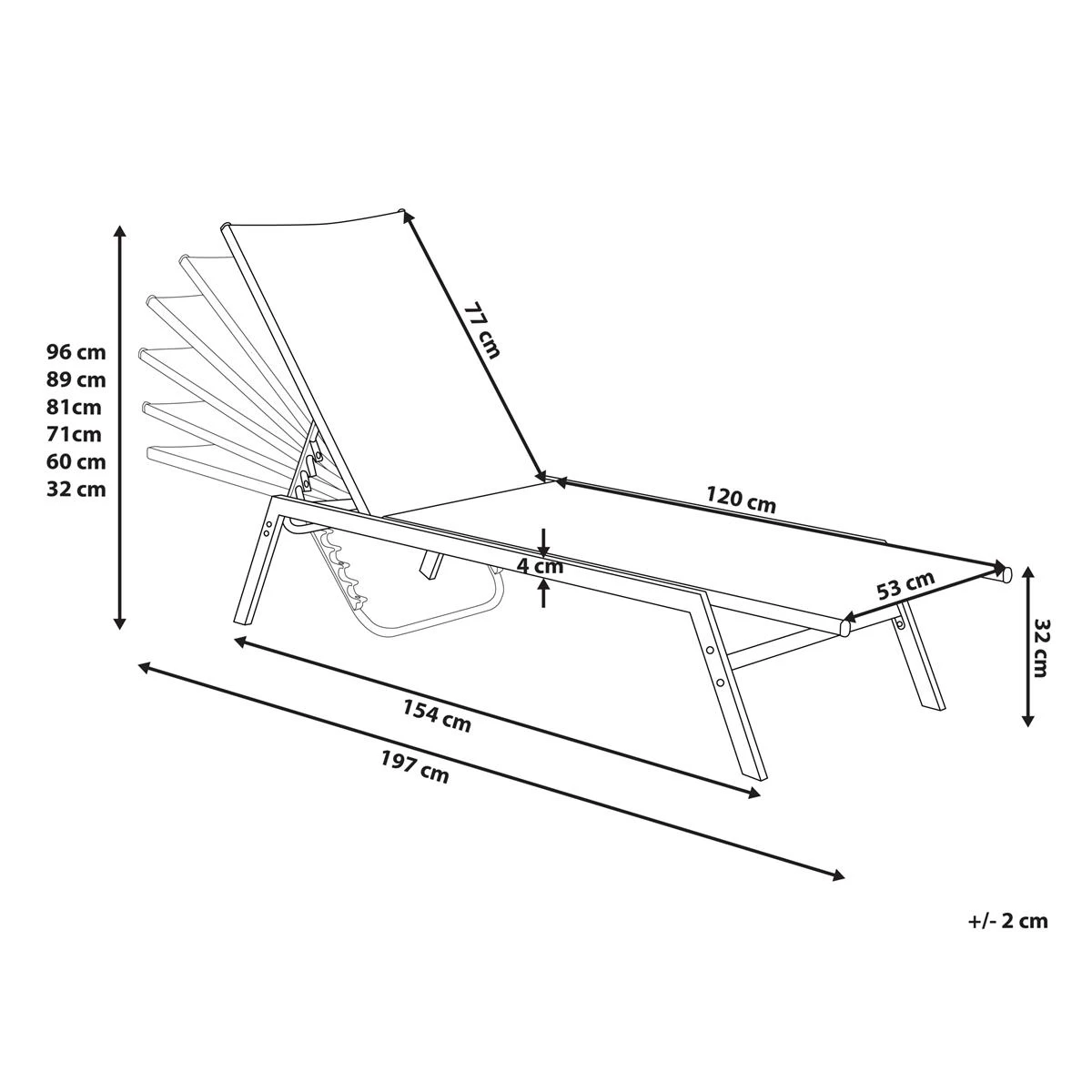 Beliani - NOLI - Strandstoel - Zwart - Staal - Afbeelding 4