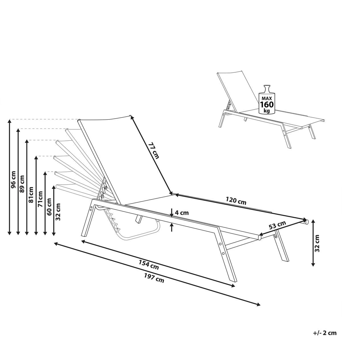 Beliani - NOLI - Strandstoel - Zwart - Staal - Afbeelding 11