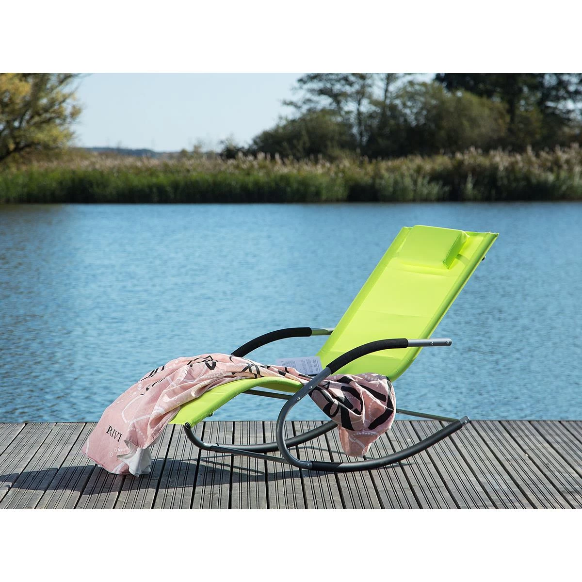 Beliani - CARANO - Strandstoel - Groen - Staal - Afbeelding 2