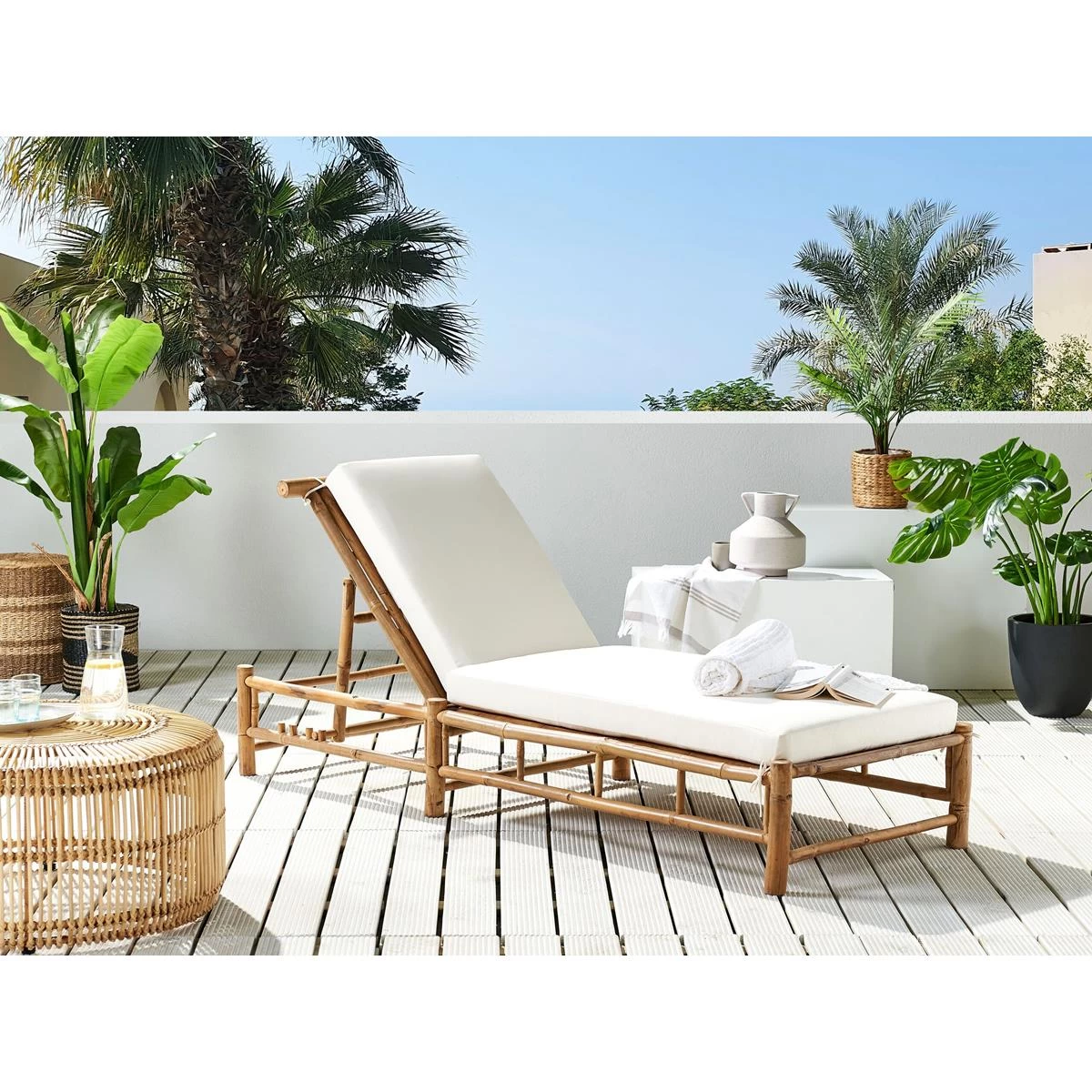 Beliani - LIGURE - Ligstoel - Lichte Houtkleur - Bamboehout - Afbeelding 2