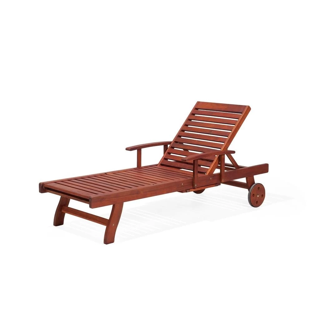 Beliani - MARLBORO | JAVA | TOSCANA - Ligstoel - Donkere Houtkleur - Afbeelding 4