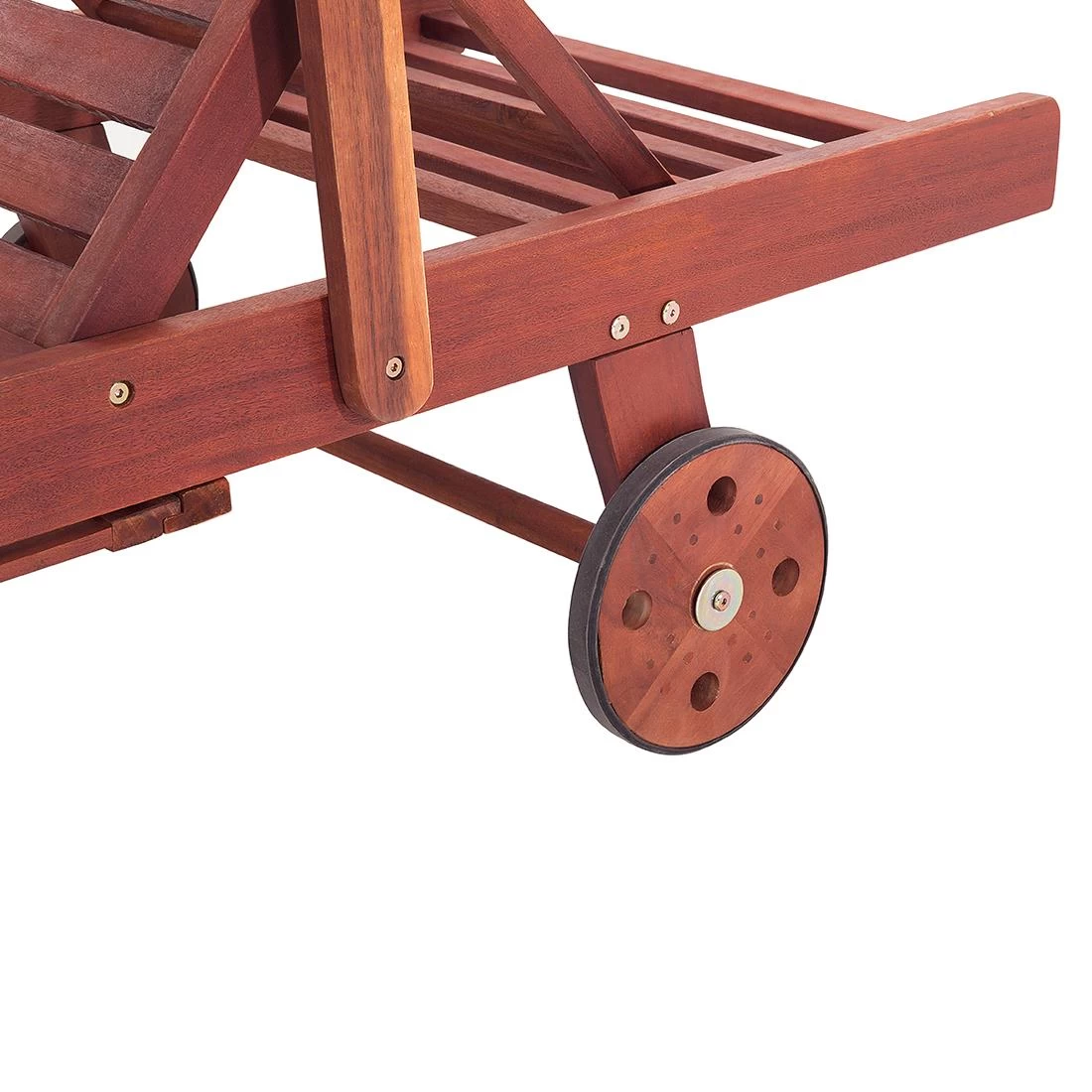 Beliani - MARLBORO | JAVA | TOSCANA - Ligstoel - Donkere Houtkleur - Afbeelding 9