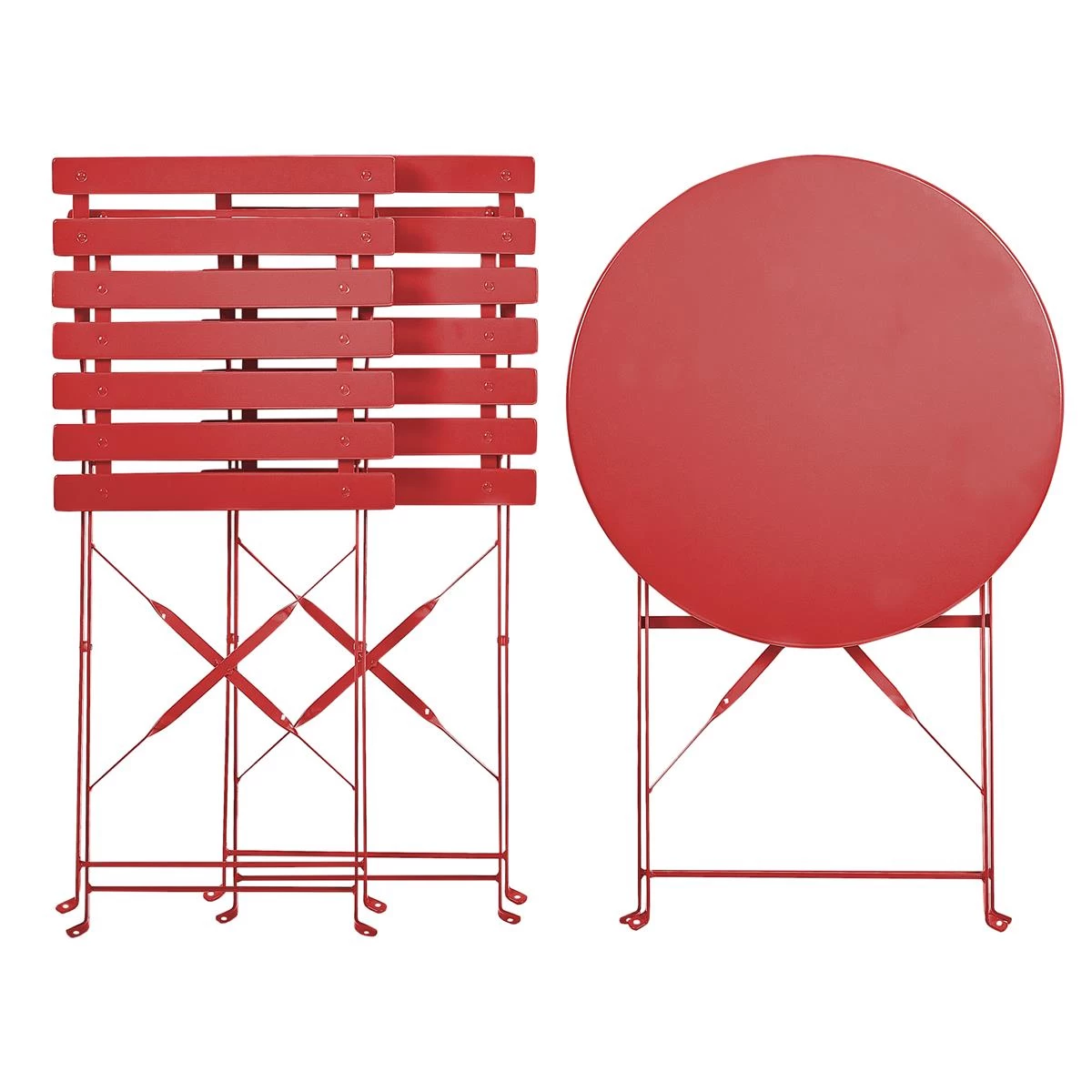 Beliani - FIORI - Bistroset Voor 2 - Rood - Staal - Afbeelding 5