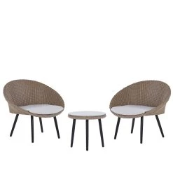 Beliani - ORTIGIA - Bistroset Voor 2 - Natuurlijk - PE Rotan