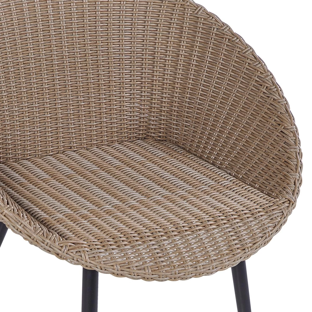 Beliani - ORTIGIA - Bistroset Voor 2 - Natuurlijk - PE Rotan - Afbeelding 7