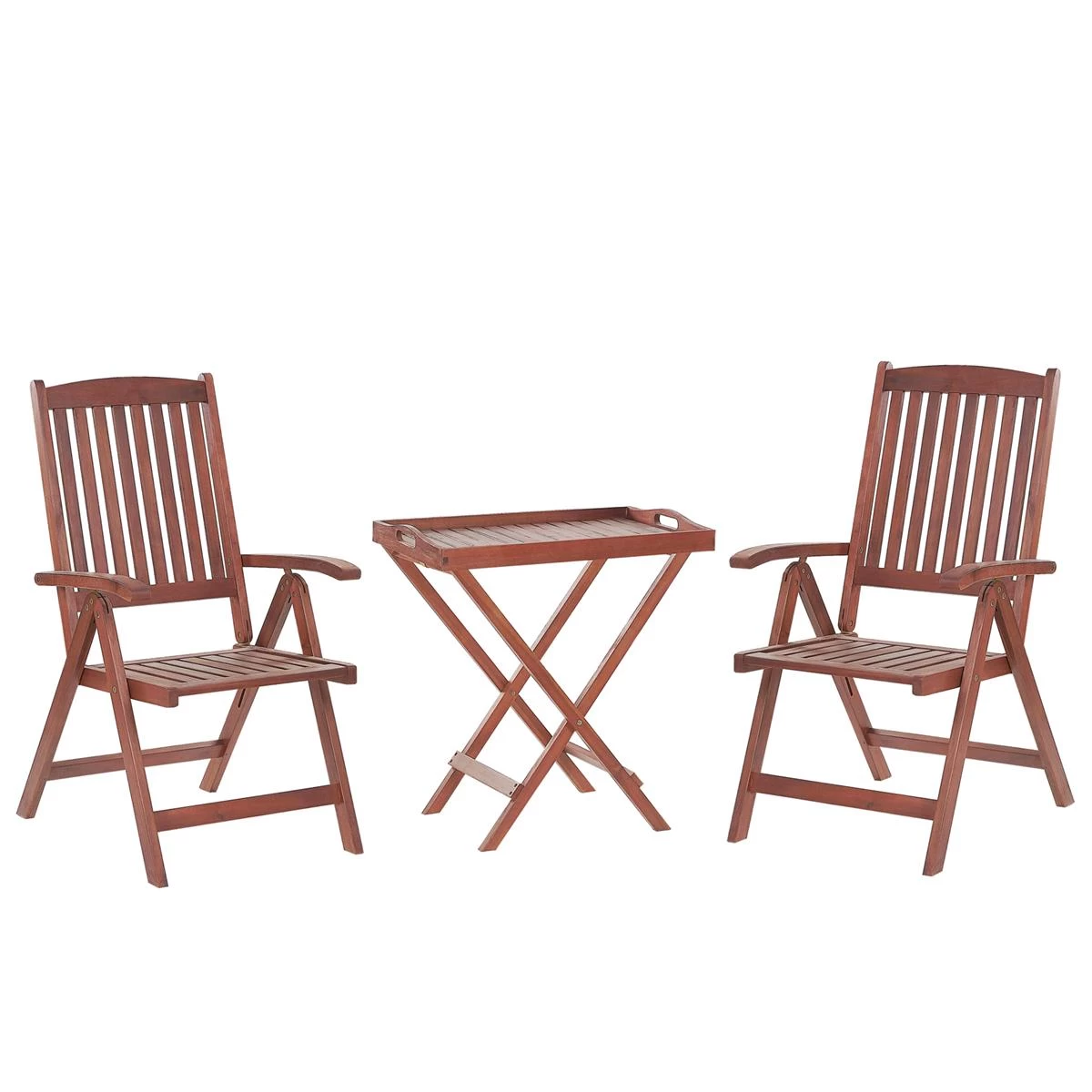 Beliani - TOSCANA - Bistroset Voor 2 - Rood - Acaciahout - Afbeelding 3