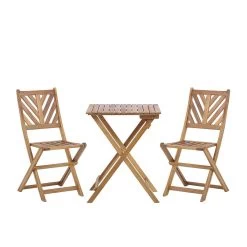 Beliani - TERNI - Bistroset Voor 2 - Lichte Houtkleur - Acaciahout
