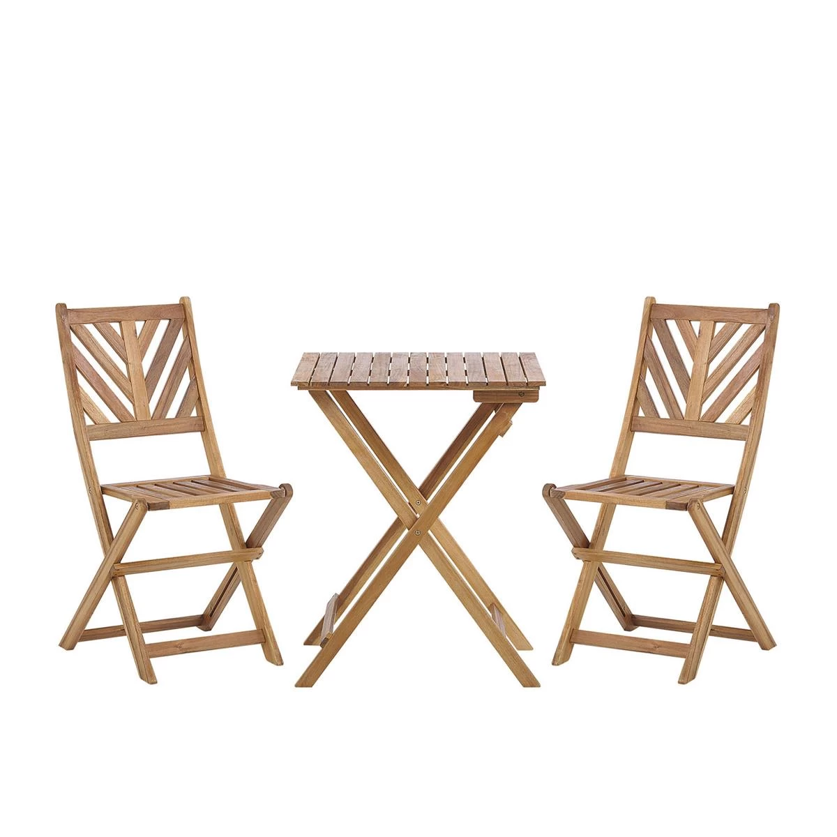 Beliani - TERNI - Bistroset Voor 2 - Lichte Houtkleur - Acaciahout