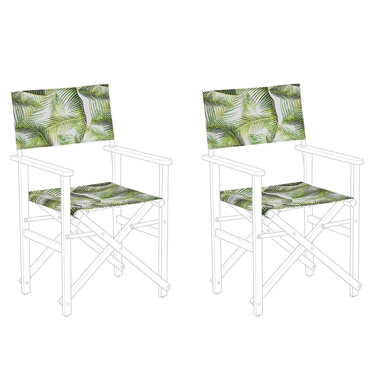 Beliani - CINE - Ligstoel Doek Set Van 2 - Groen - Polyester