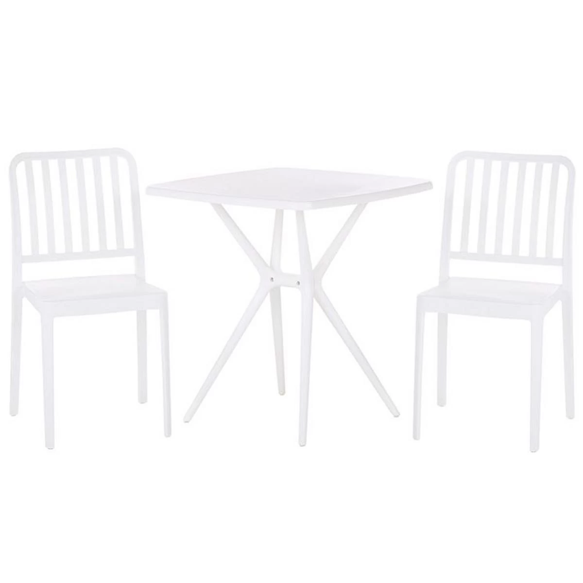 Beliani - SERSALE - Bistroset Voor 2 - Wit - Synthetisch Materiaal