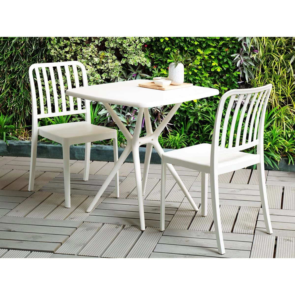 Beliani - SERSALE - Bistroset Voor 2 - Wit - Synthetisch Materiaal - Afbeelding 2