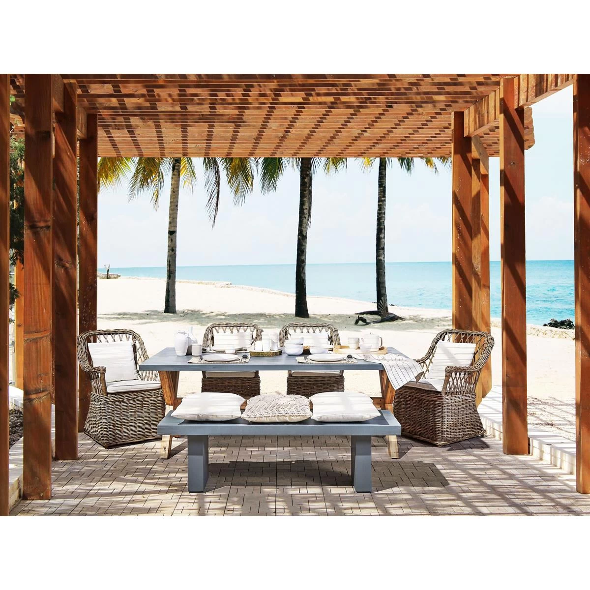 Beliani - MAROS - Tuinstoel Set Van 2 - Natuurlijk - Rotan - Afbeelding 2