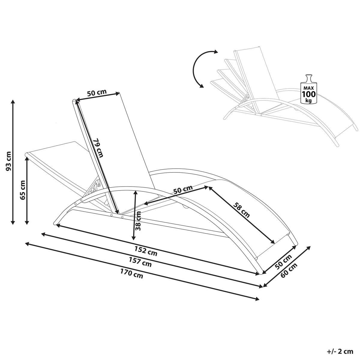 Beliani - GAETA - Zonnenbed - Beige - Staal - Afbeelding 10