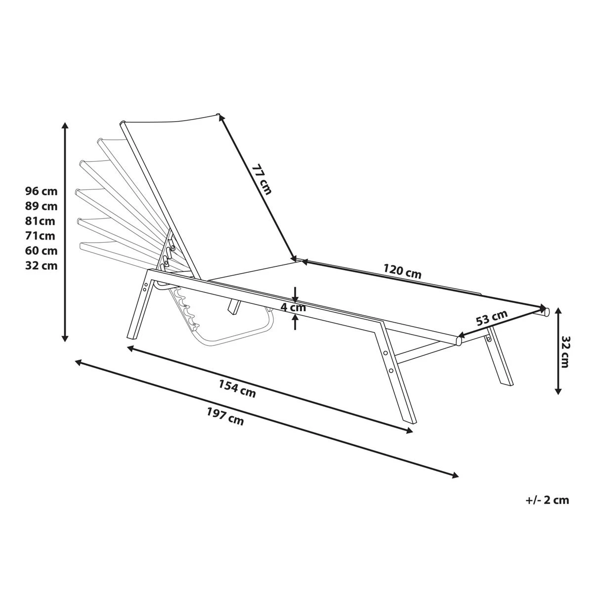 Beliani - NOLI - Strandstoel - Zwart - Staal - Afbeelding 12
