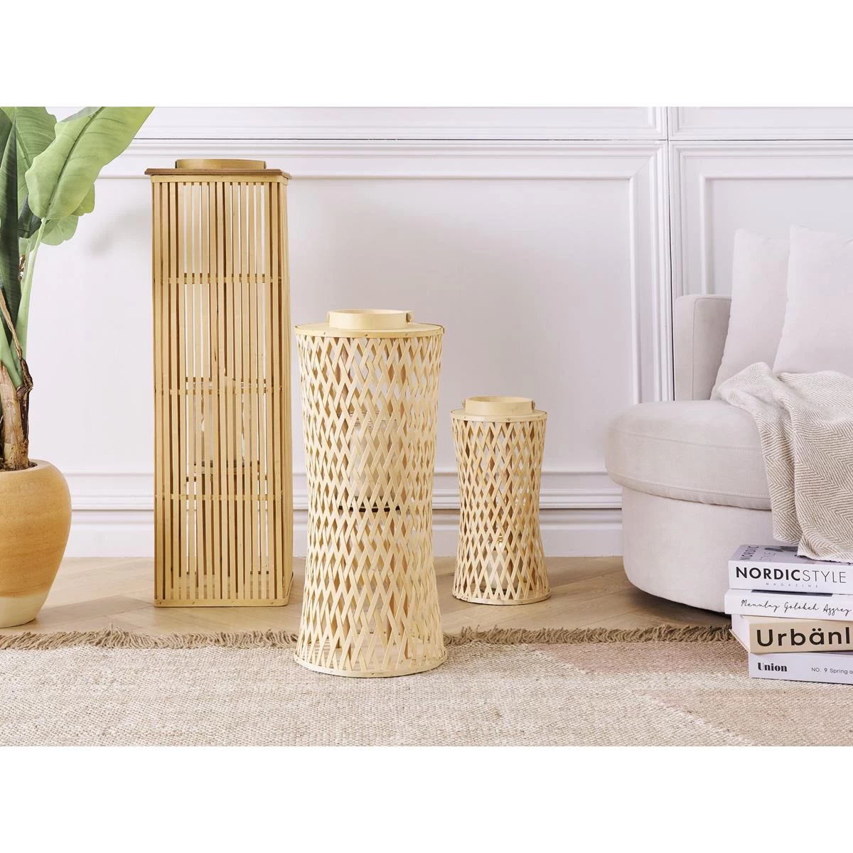 Beliani - MACTAN - Lantaarn - Naturel - 58 Cm - Bamboe - Afbeelding 2