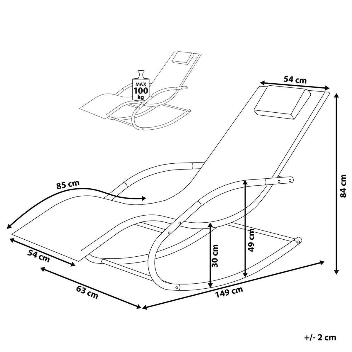 Beliani - CARANO - Strandstoel - Groen - Staal - Afbeelding 11