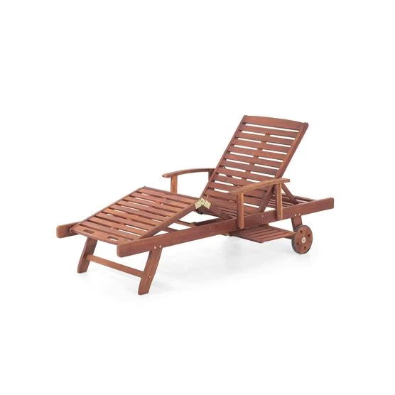 Beliani - MARLBORO | JAVA | TOSCANA - Ligstoel - Donkere Houtkleur - Afbeelding 3