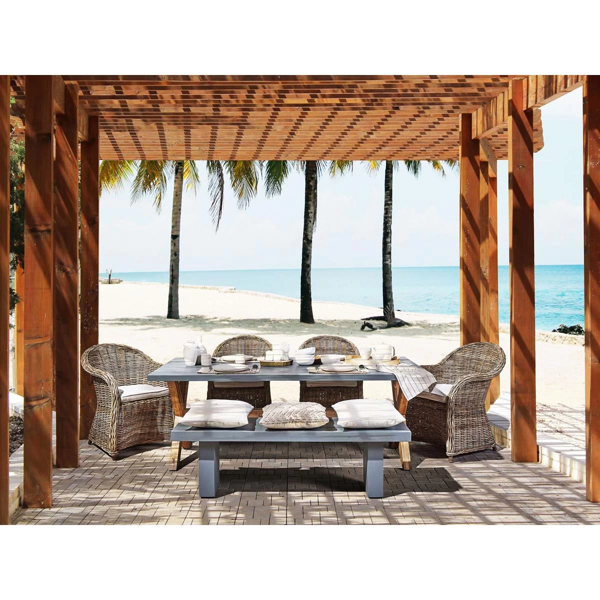 Beliani - SUSUA - Tuinstoel Set Van 2 - Natuurlijk - Rotan - Afbeelding 2