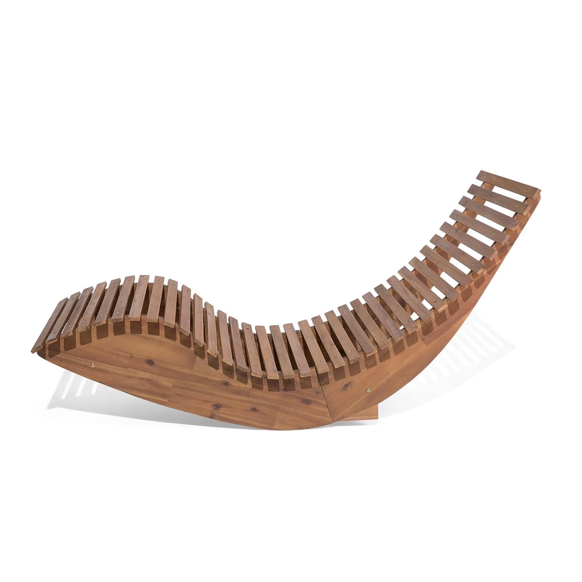 Beliani - BRESCIA - Strandstoel Set Van 2 - Lichte Houtkleur|Blauw - Afbeelding 5