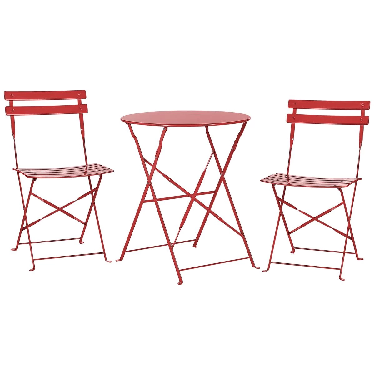 Beliani - FIORI - Bistroset Voor 2 - Rood - Staal