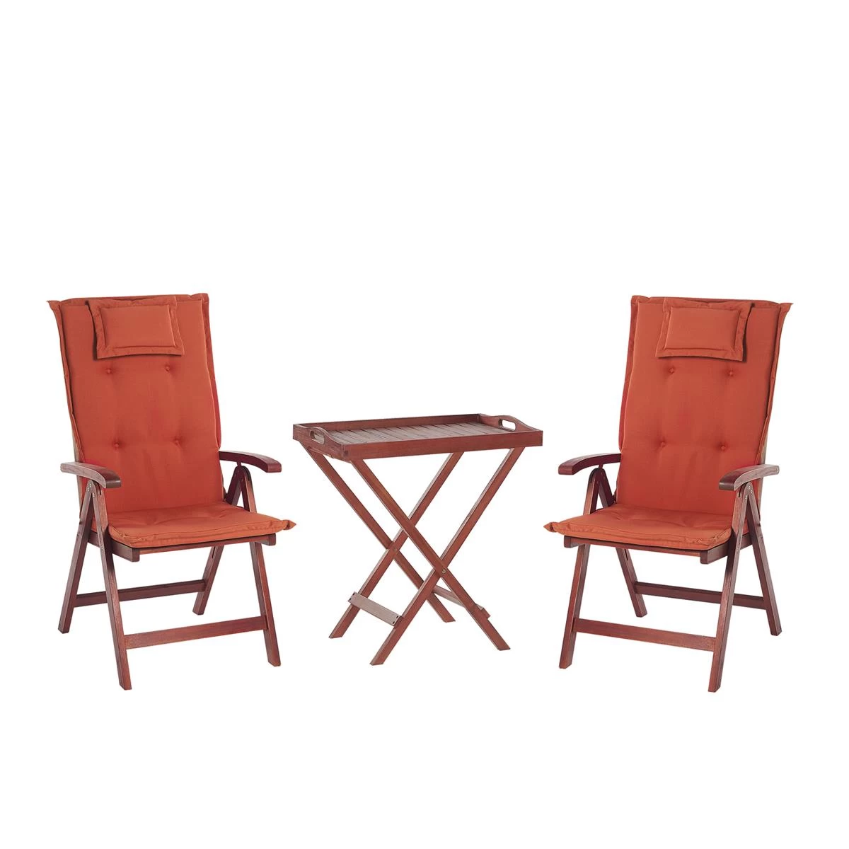 Beliani - TOSCANA - Bistroset Voor 2 - Rood - Acaciahout