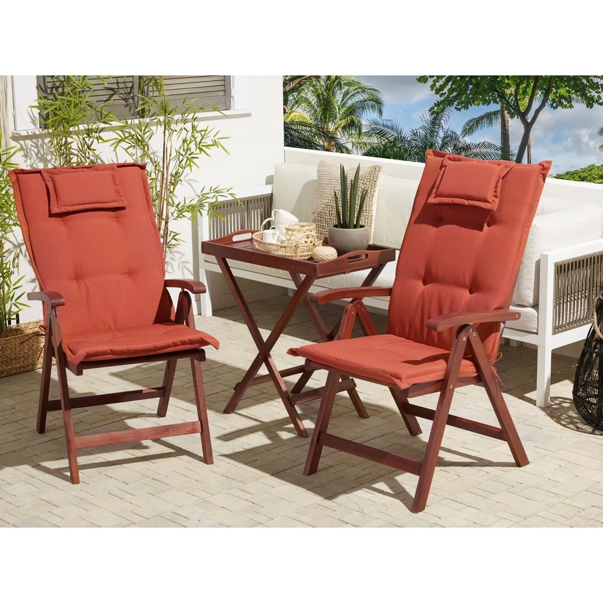 Beliani - TOSCANA - Bistroset Voor 2 - Rood - Acaciahout - Afbeelding 2