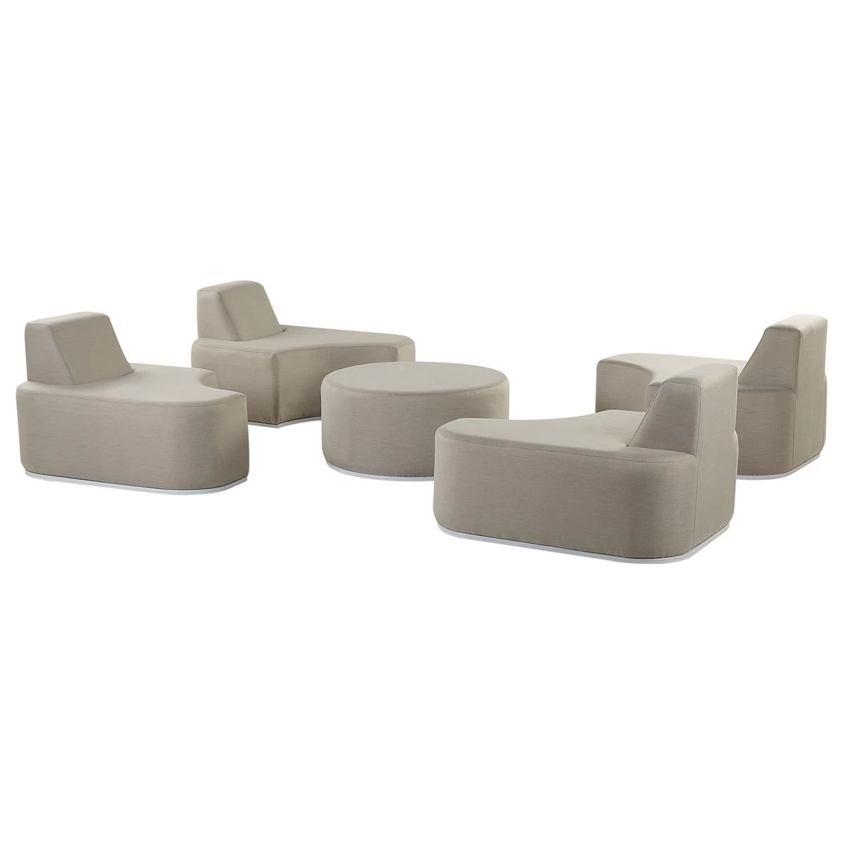 Beliani - FABRO - Loungeset Voor 4 - Grijs - Polyester