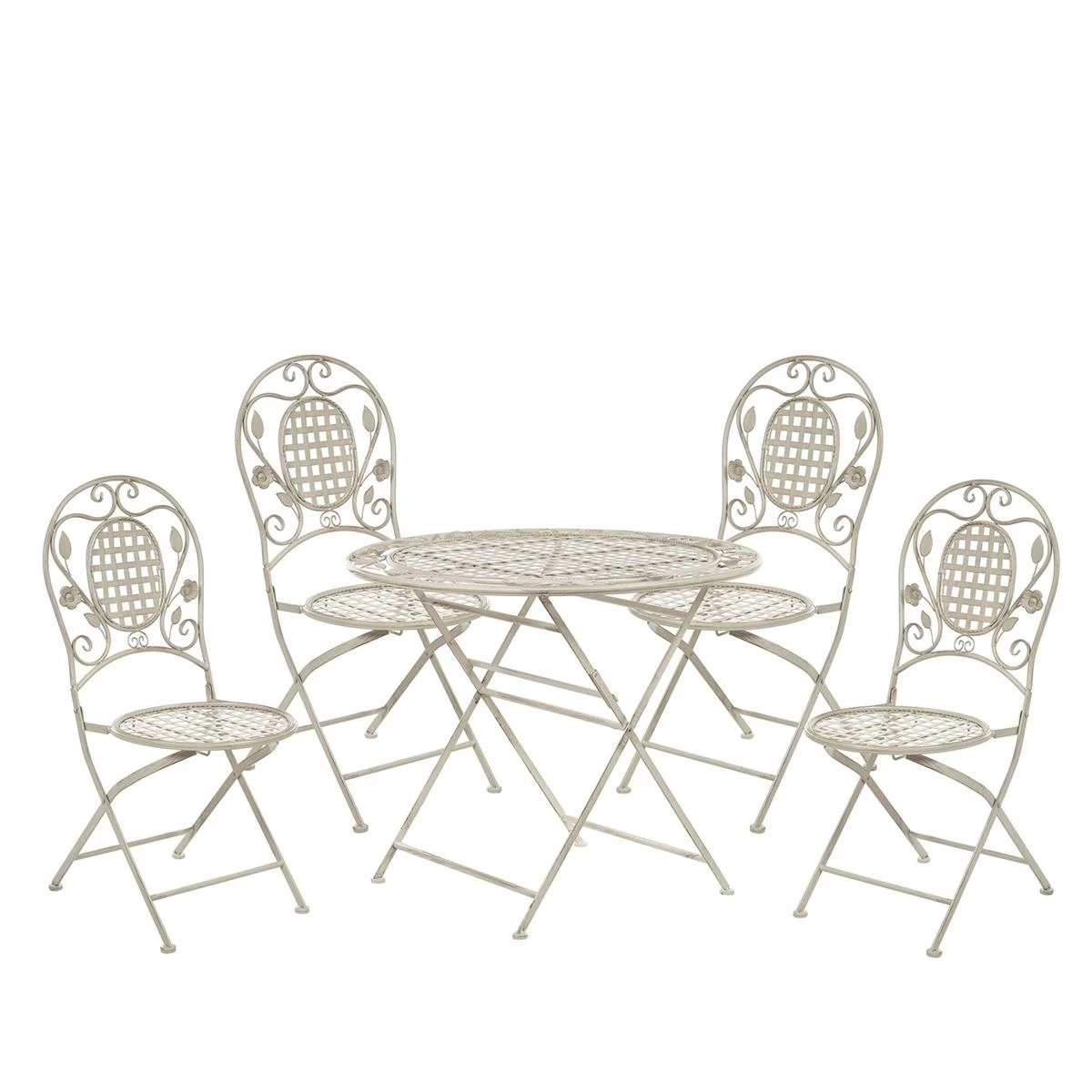 Beliani - BIVIO - Tuinset Voor 4 - Wit - IJzer
