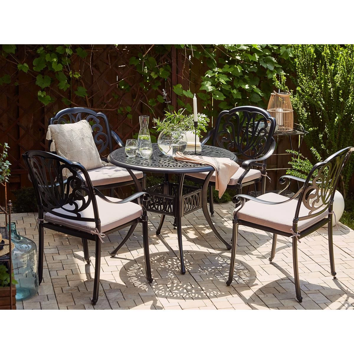 Beliani - ANCONA - Tuinset Voor 4 - Zwart - Aluminium - Afbeelding 2