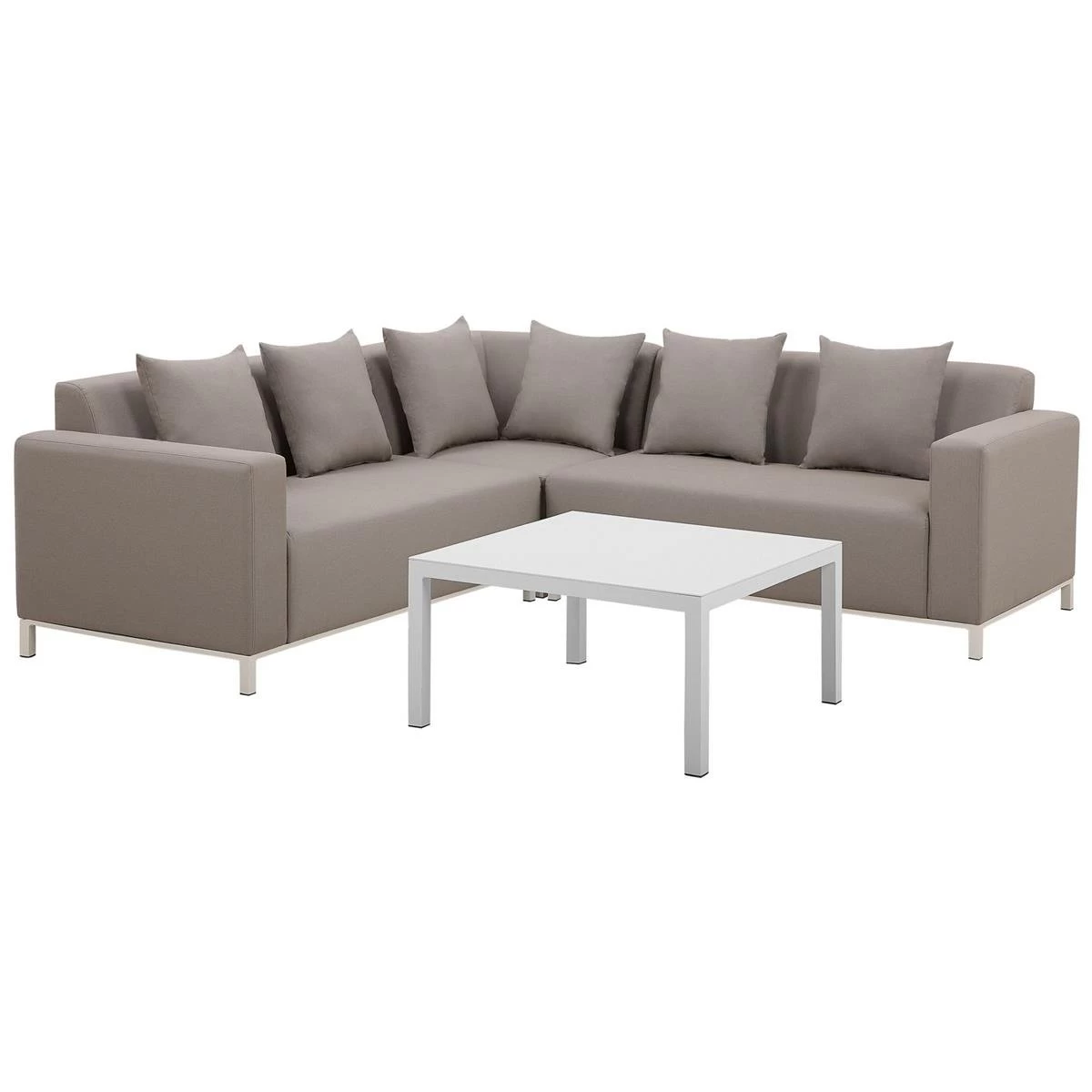 Beliani - BELIZE - Loungeset Voor 5 - Beige - Polyester - Afbeelding 3
