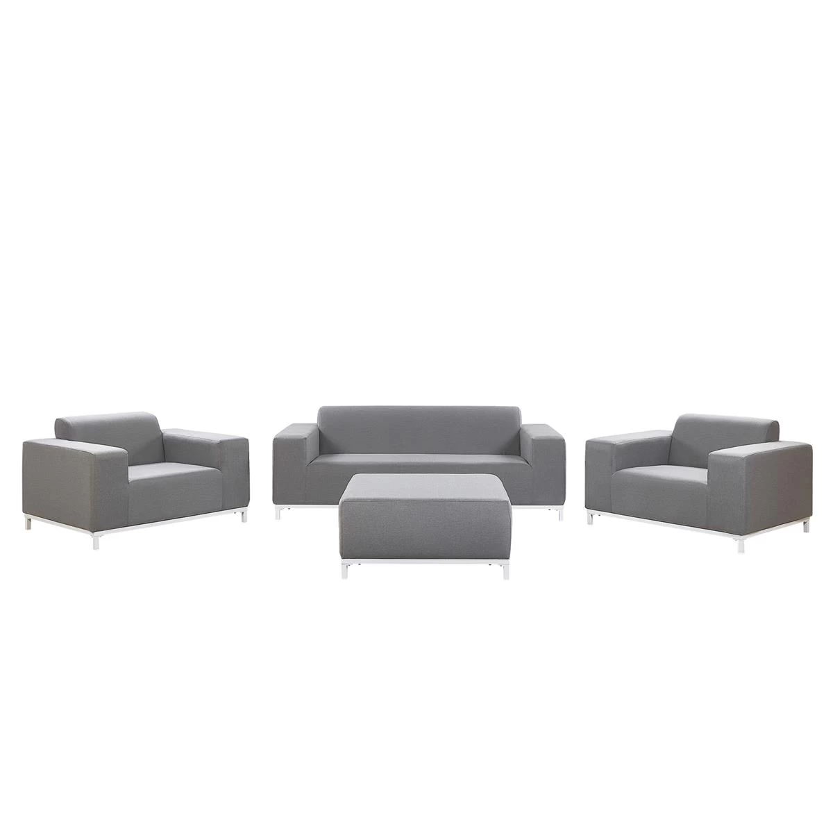 Beliani - ROVIGO - Loungeset Voor 5 - Grijs - Polyester