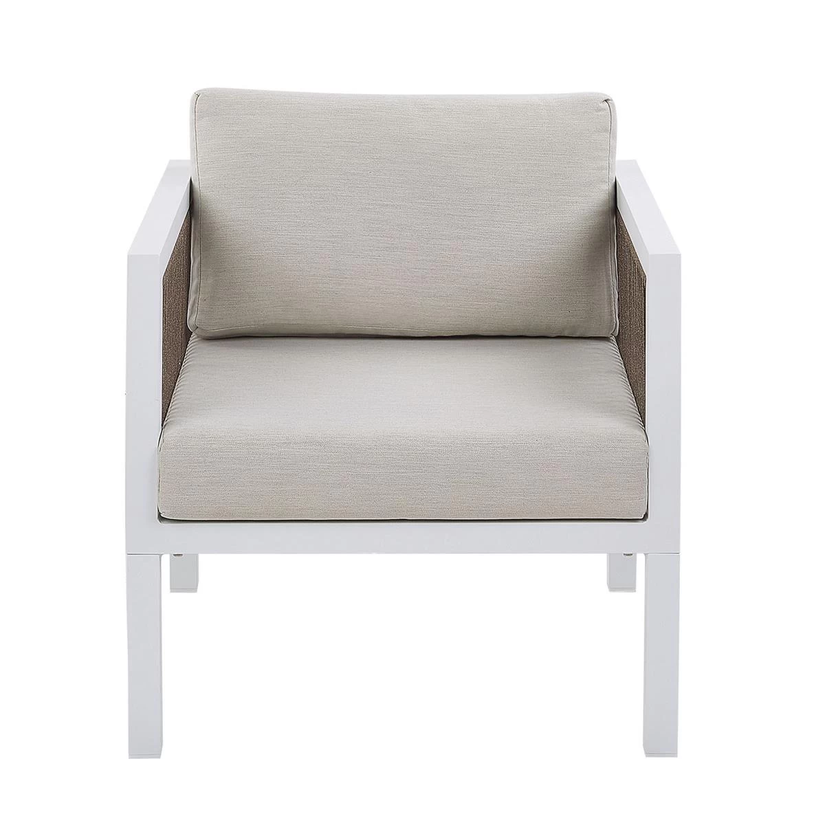 Beliani - BORELLO - Loungeset Voor 5 - Wit - Aluminium - Afbeelding 4