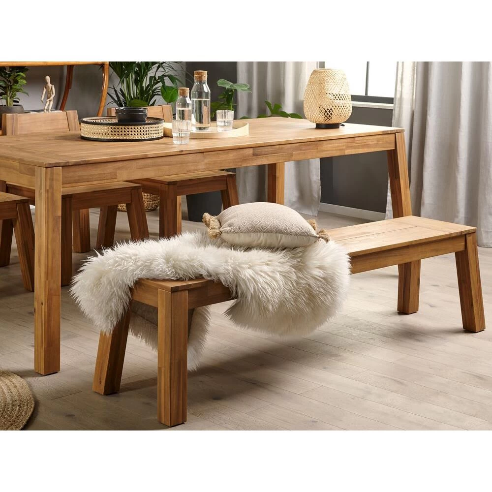 Beliani-LIVORNO -Tuinset Voor 6 2 Banken-Lichte Houtkleur-Acaciahout - Afbeelding 5