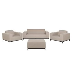 Beliani - ROVIGO - Loungeset Voor 5 - Beige|Zwart - Polyester