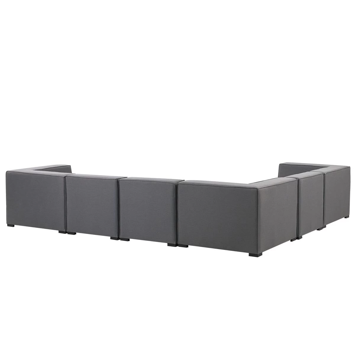 Beliani - AREZZO - Loungeset Voor 7 Rechtszijdig - Grijs - Polyester - Afbeelding 6