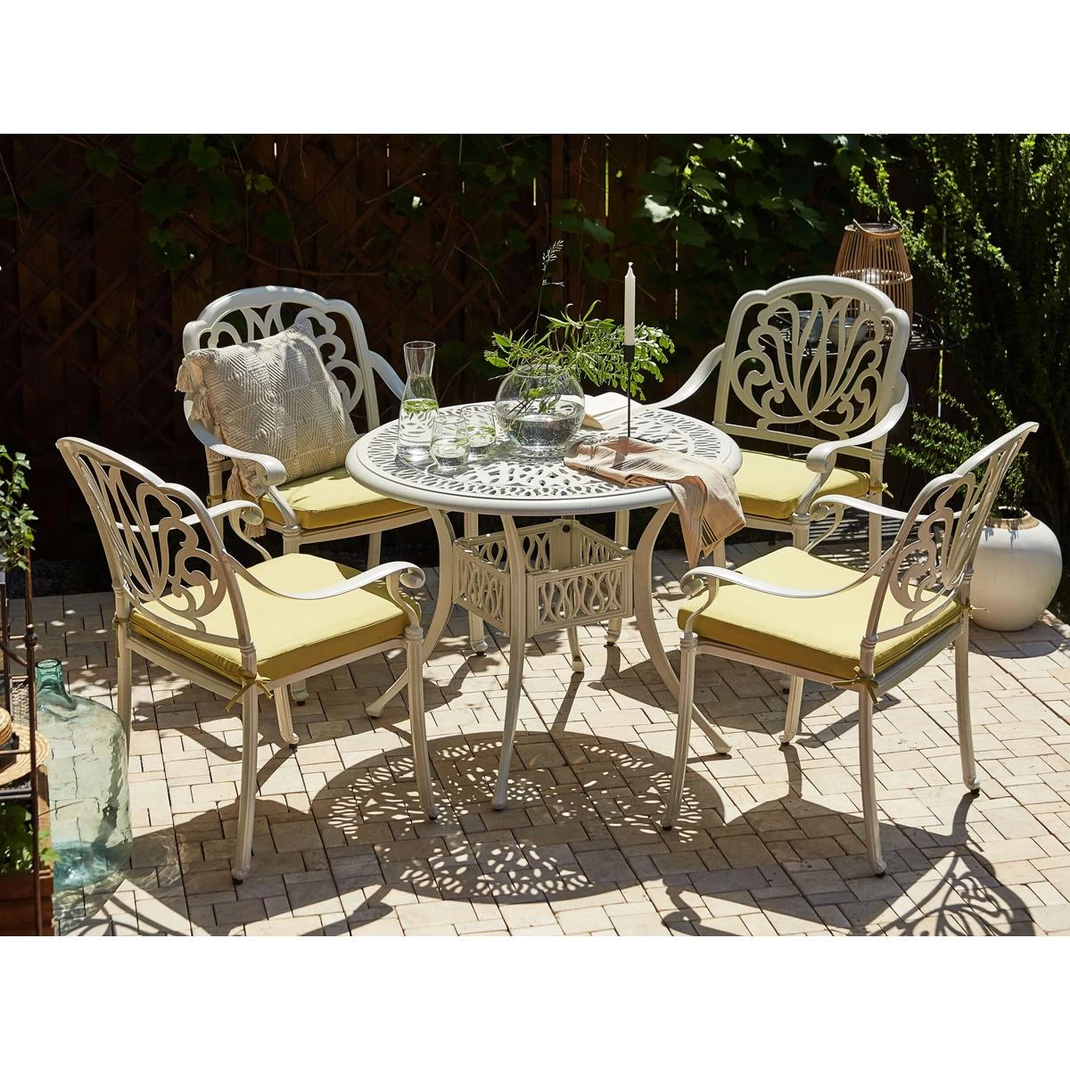 Beliani - ANCONA - Tuinset Voor 4 - Wit - Aluminium - Afbeelding 2