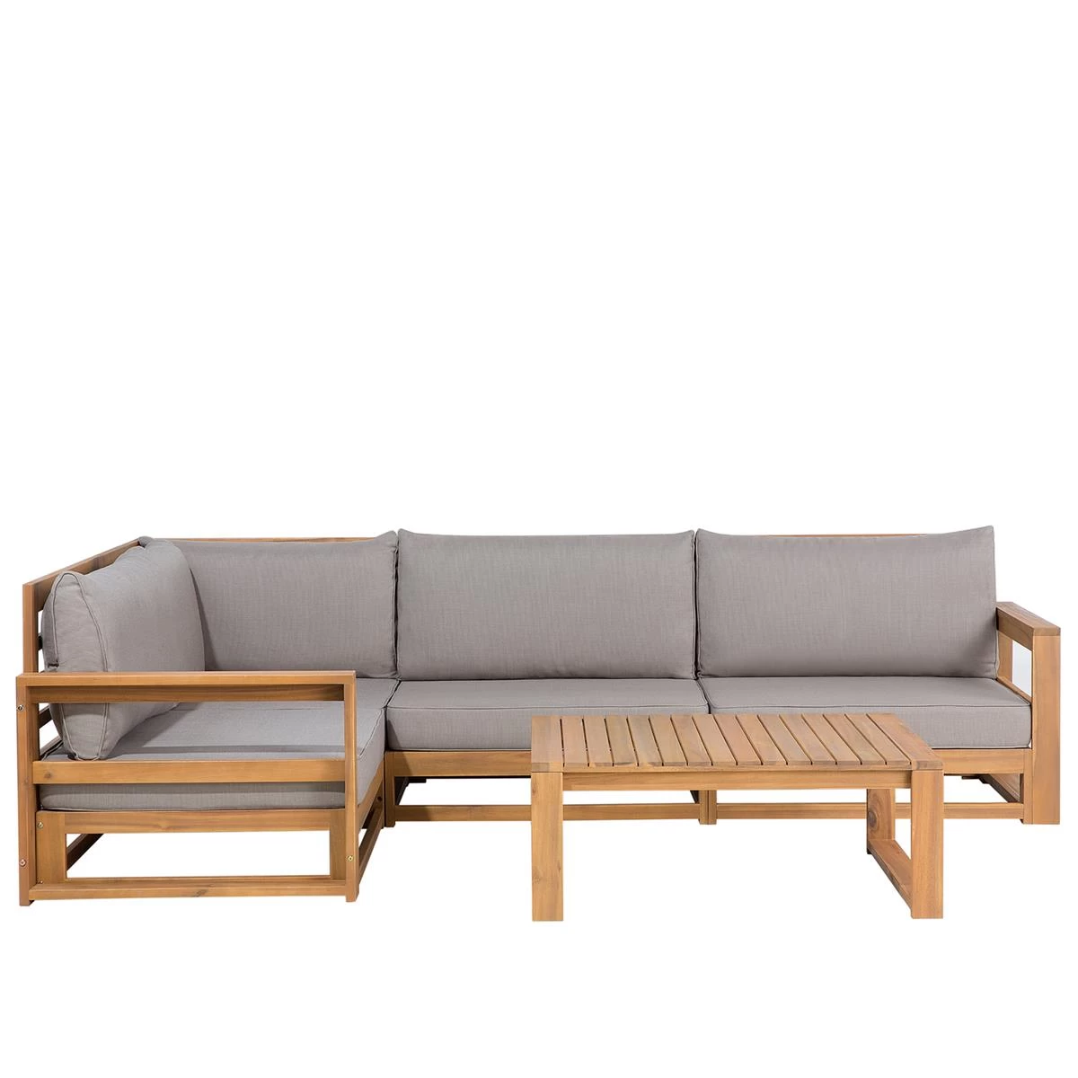 Beliani-TIMOR-Loungeset Voor 4-Lichte Houtkleur-FSC® Acaciahout