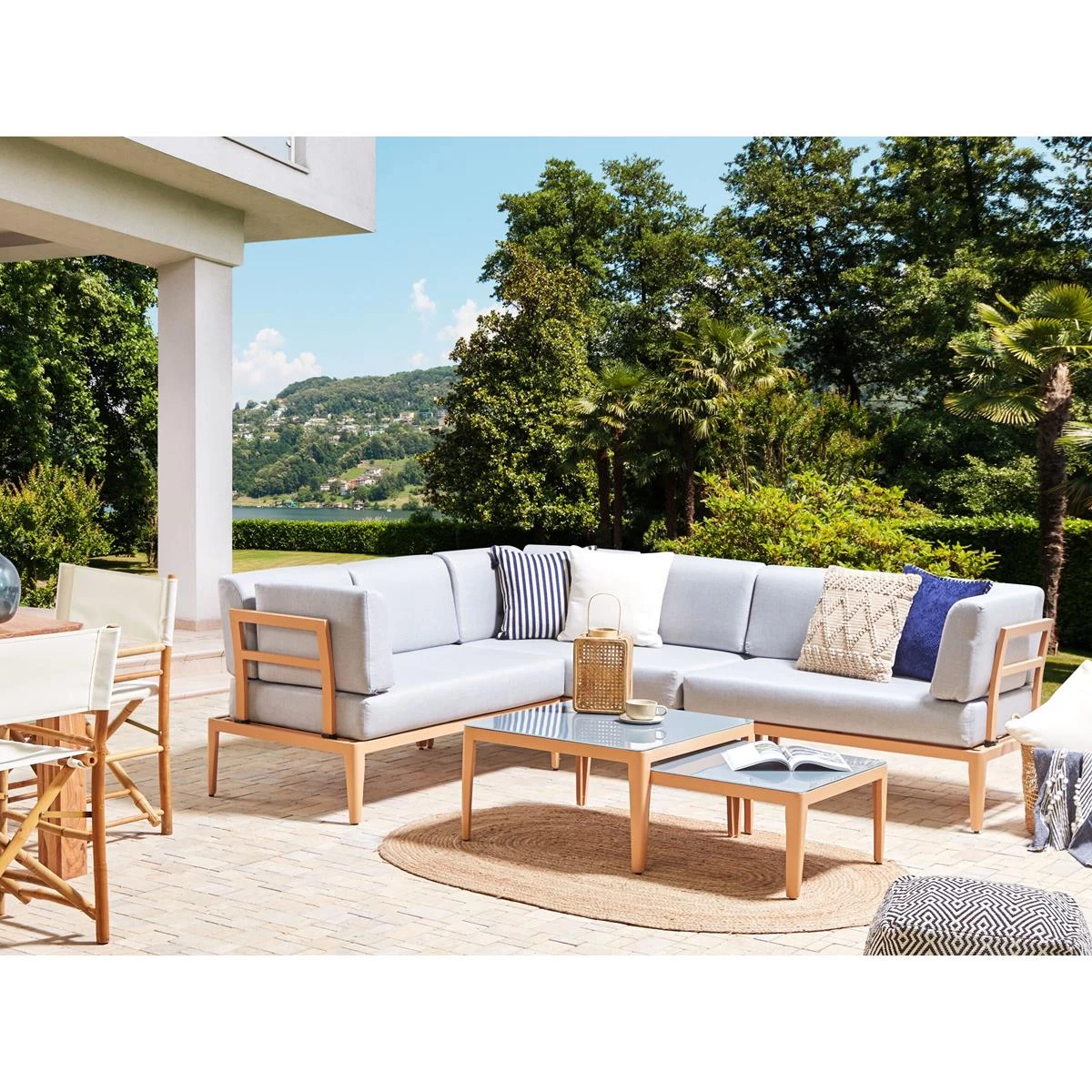 Beliani - RIMA III - Loungeset Voor 6 - Grijs - Polyester - Afbeelding 2