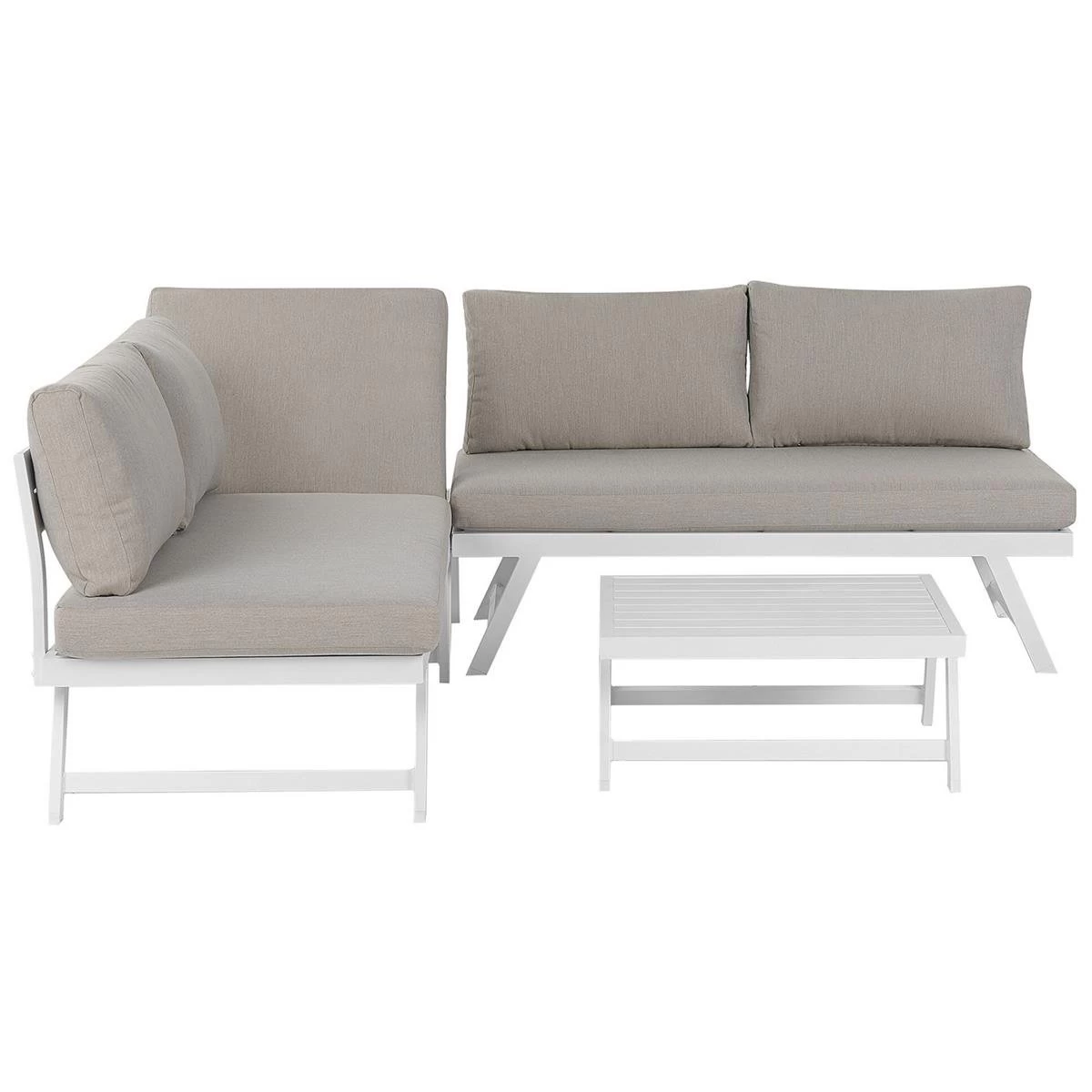 Beliani - COCCORINO - Loungeset Voor 5 - Grijs - Aluminium - Afbeelding 4