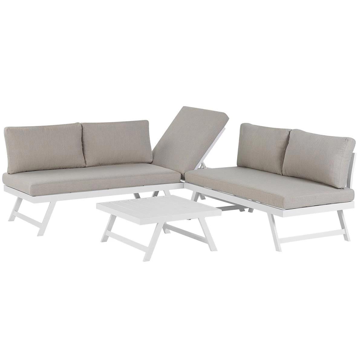 Beliani - COCCORINO - Loungeset Voor 5 - Grijs - Aluminium - Afbeelding 6