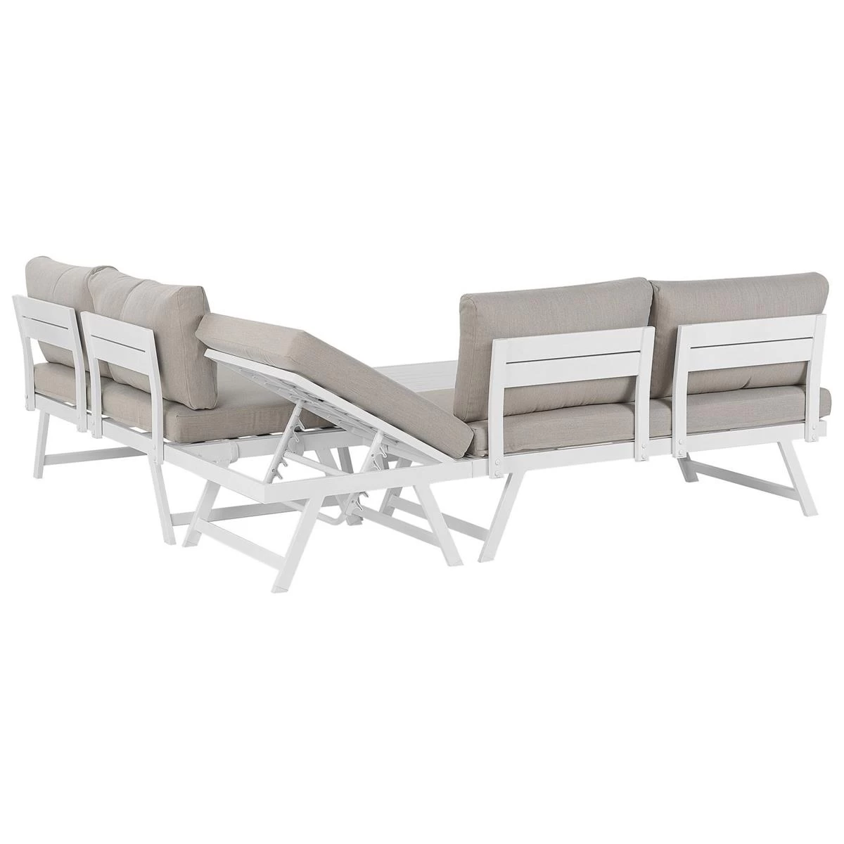 Beliani - COCCORINO - Loungeset Voor 5 - Grijs - Aluminium - Afbeelding 7