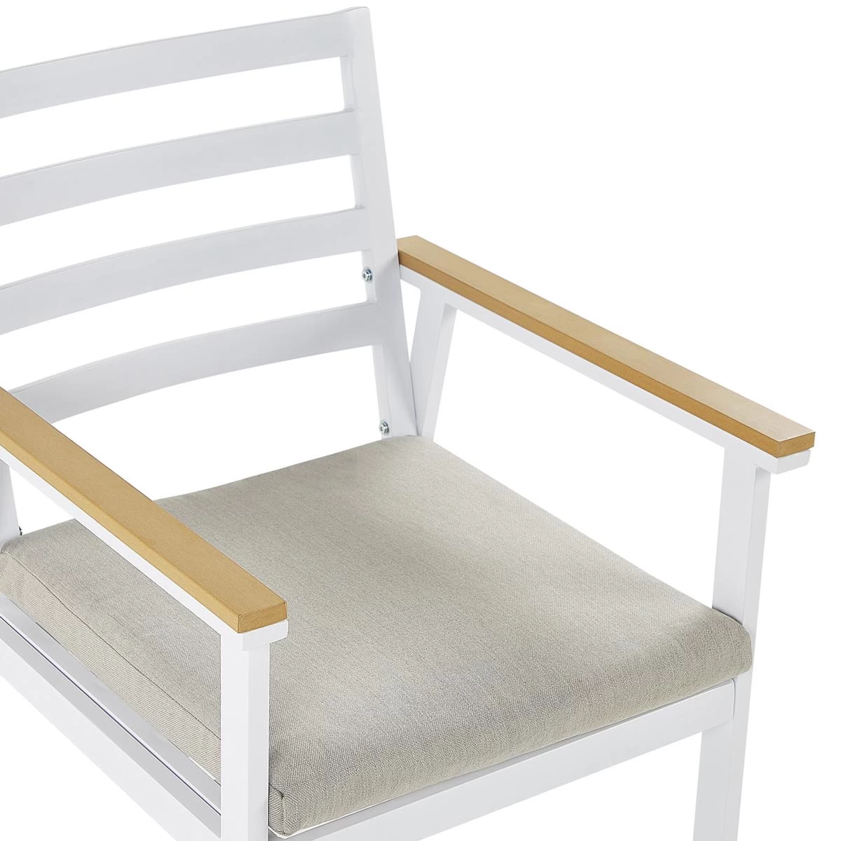 Beliani - CAVOLI - Tuinset Voor 4 - Wit|Beige - Aluminium - Afbeelding 7