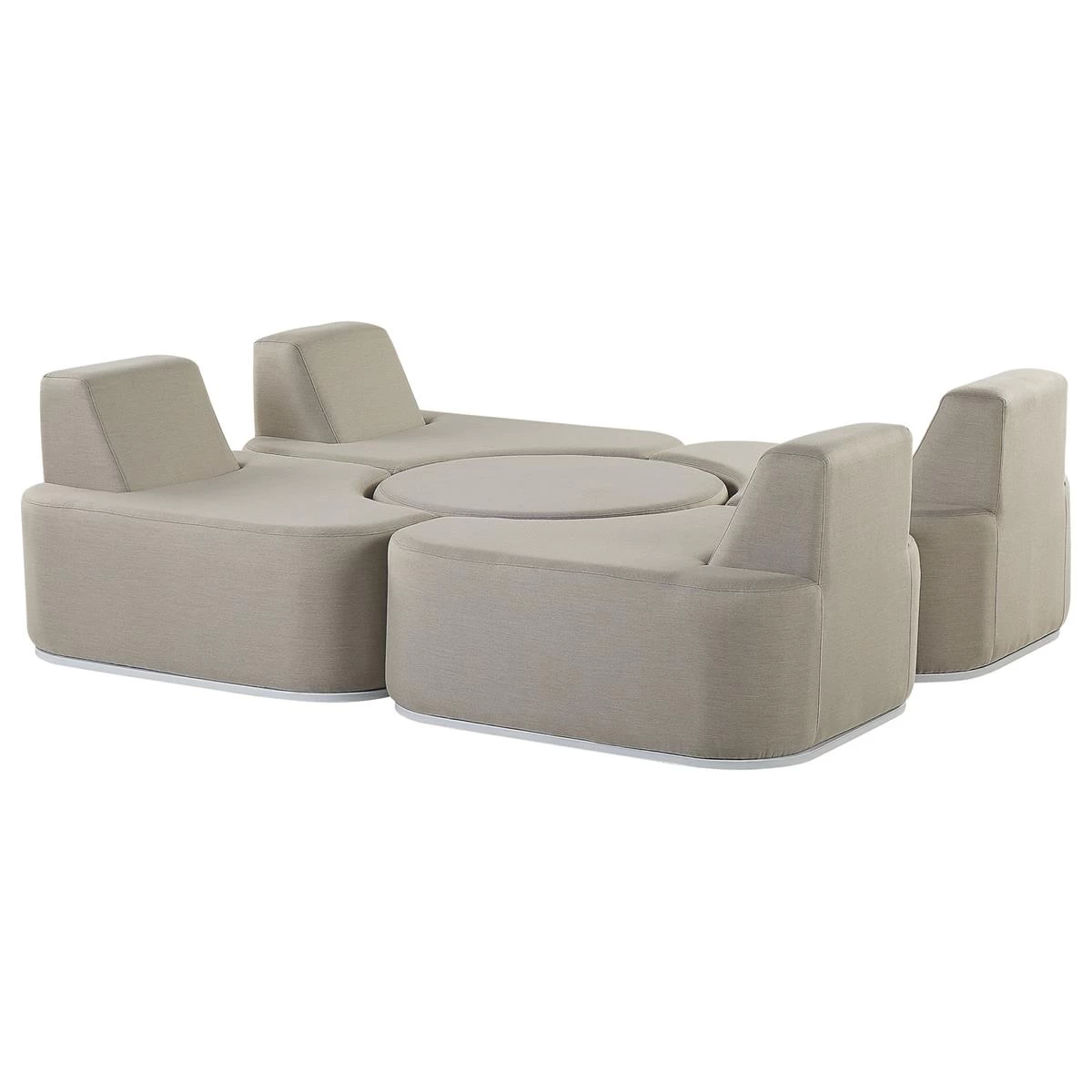Beliani - FABRO - Loungeset Voor 4 - Grijs - Polyester - Afbeelding 3