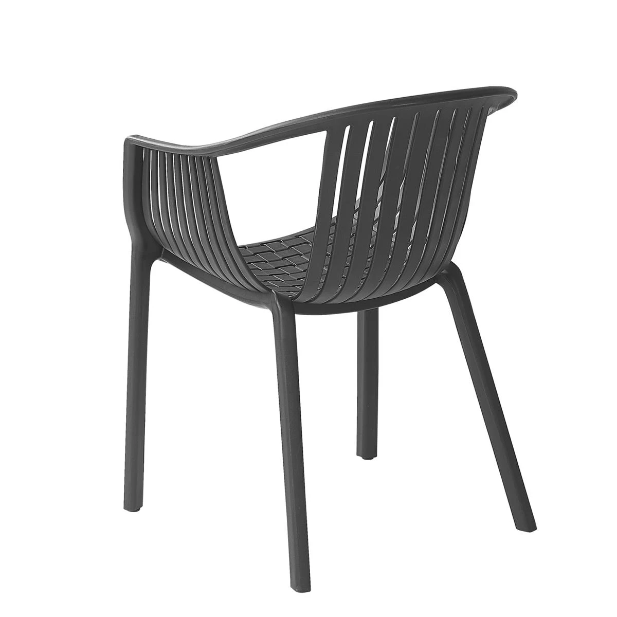 Beliani-NAPOLI -Tuinstoel Set Van 4-Zwart-Synthetisch Materiaal - Afbeelding 6