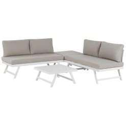 Beliani - COCCORINO - Loungeset Voor 5 - Grijs - Aluminium
