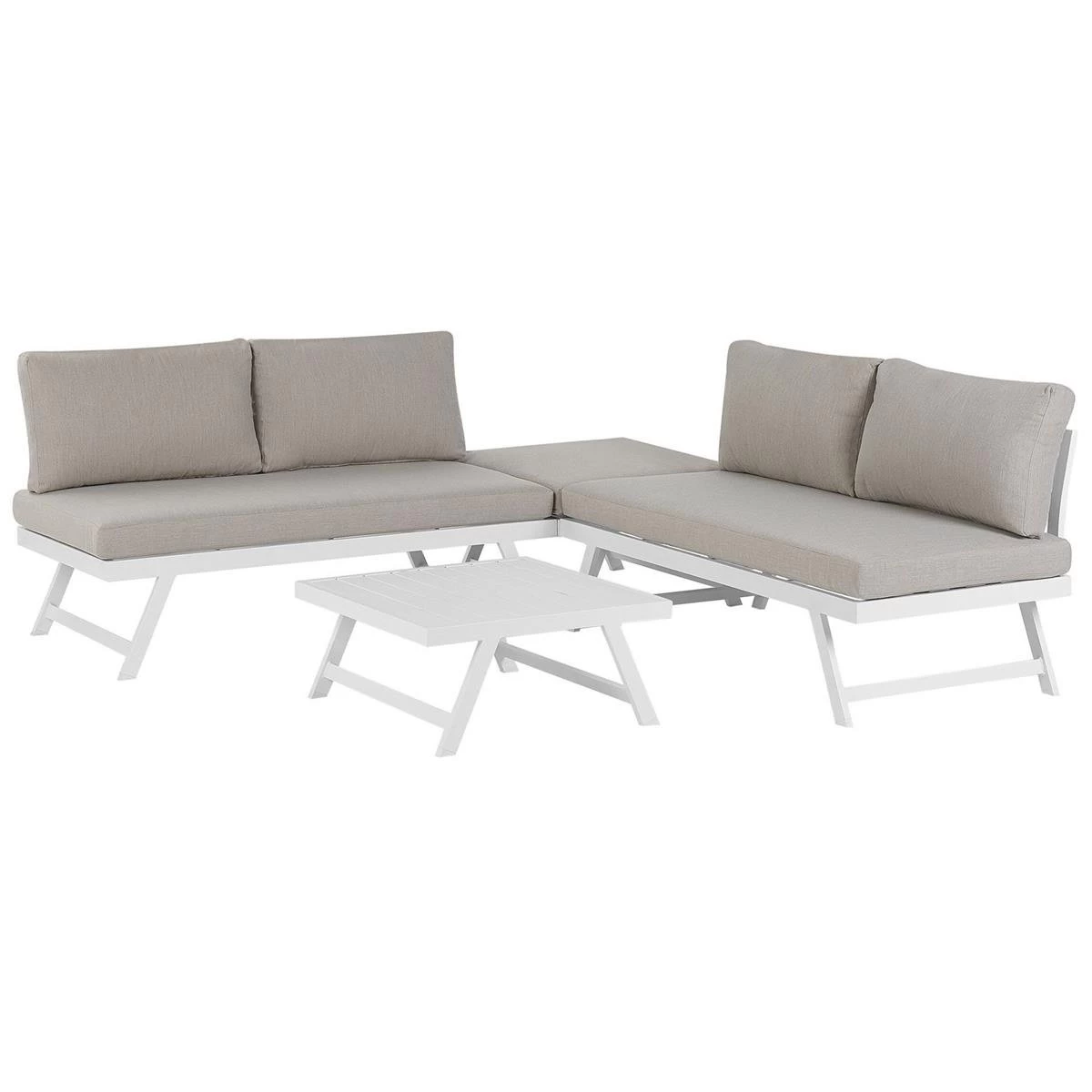Beliani - COCCORINO - Loungeset Voor 5 - Grijs - Aluminium