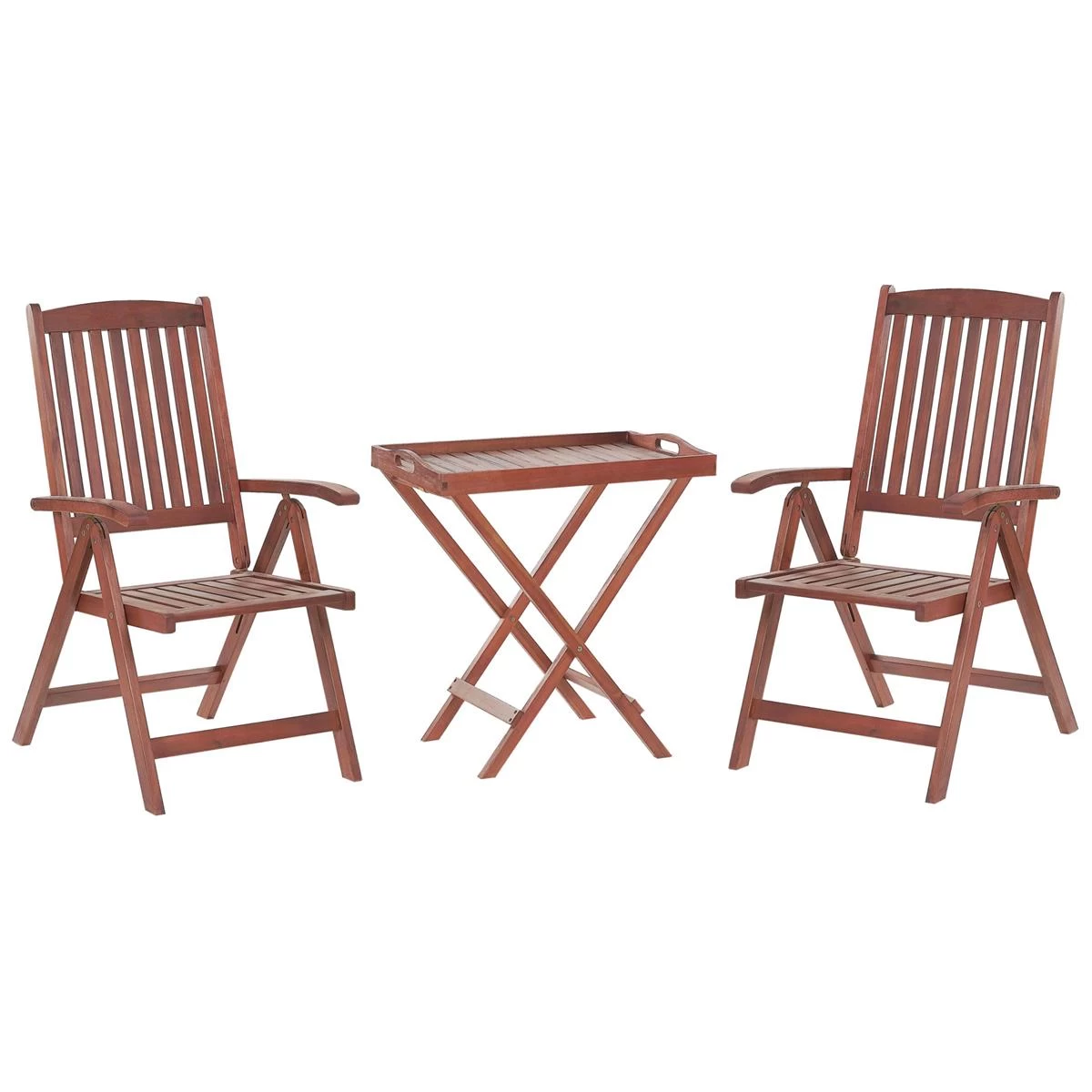 Beliani-TOSCANA-Bistroset Voor 2-Donkere Houtkleur |Taupe-Acaciahout - Afbeelding 6