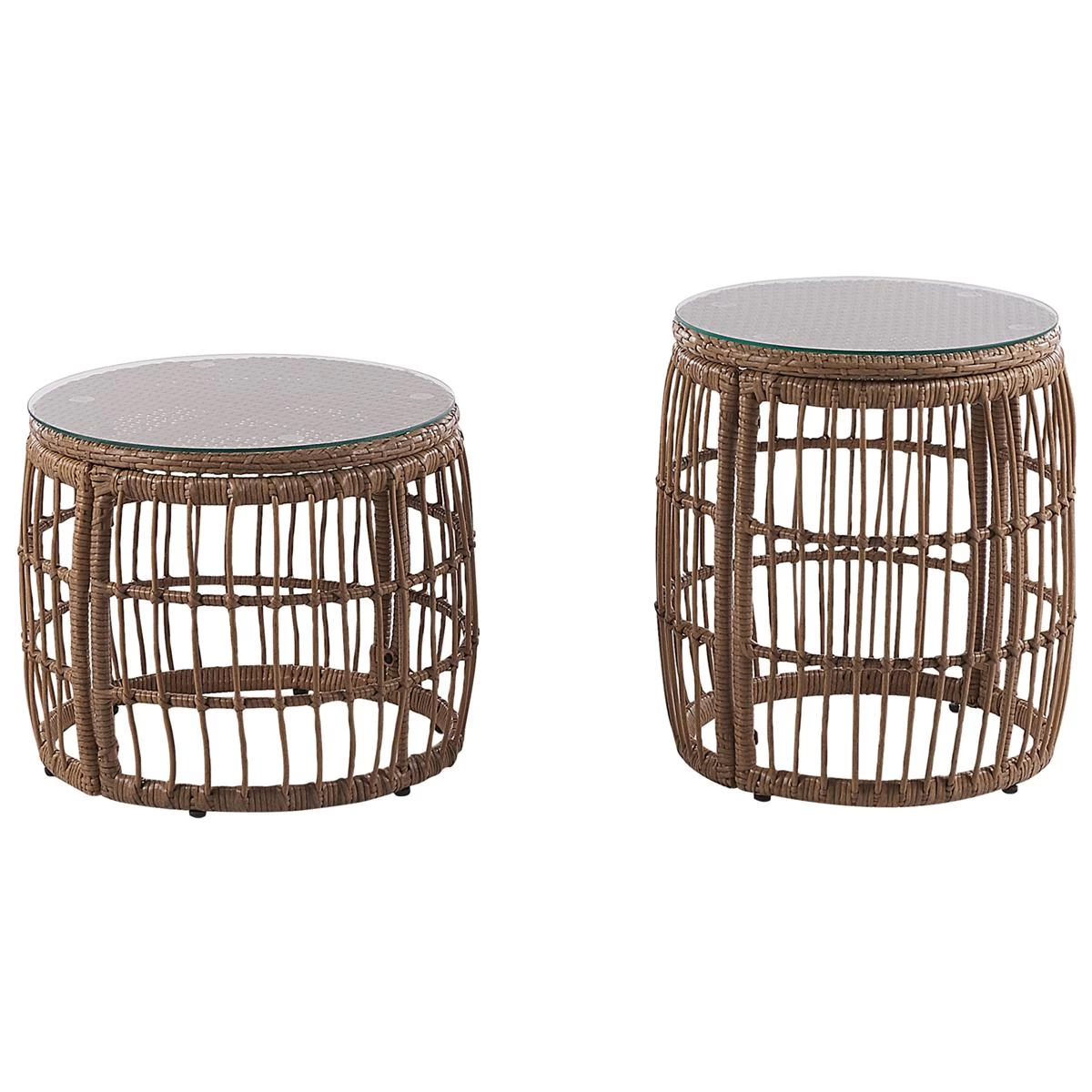 Beliani - RAVELLO - Loungeset Voor 4 - Natuurlijk - PE Rotan - Afbeelding 4