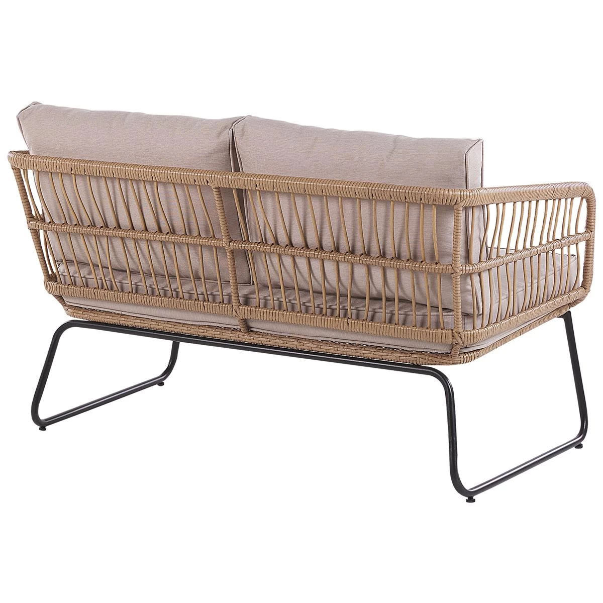 Beliani - RAVELLO - Loungeset Voor 4 - Natuurlijk - PE Rotan - Afbeelding 7