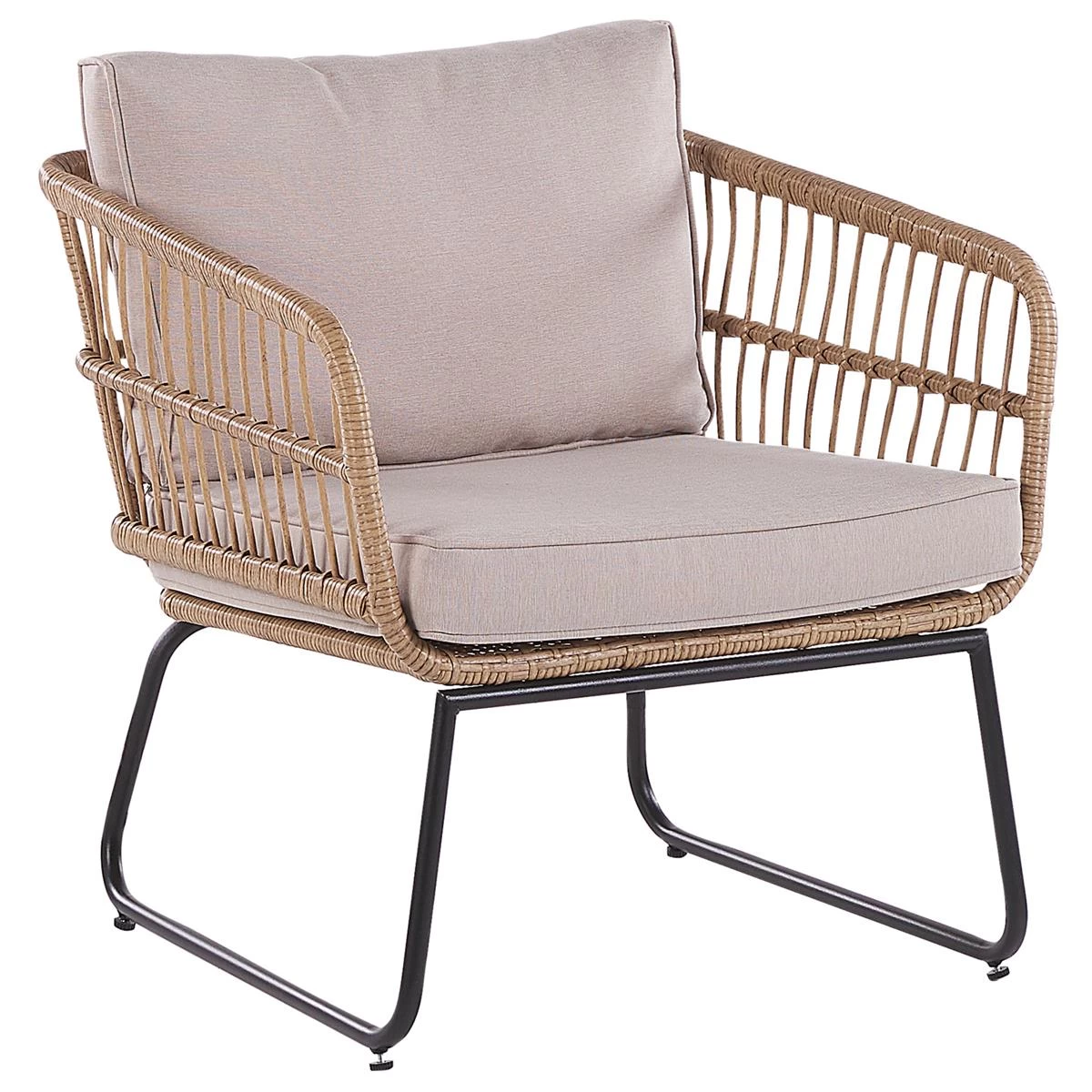 Beliani - RAVELLO - Loungeset Voor 4 - Natuurlijk - PE Rotan - Afbeelding 10